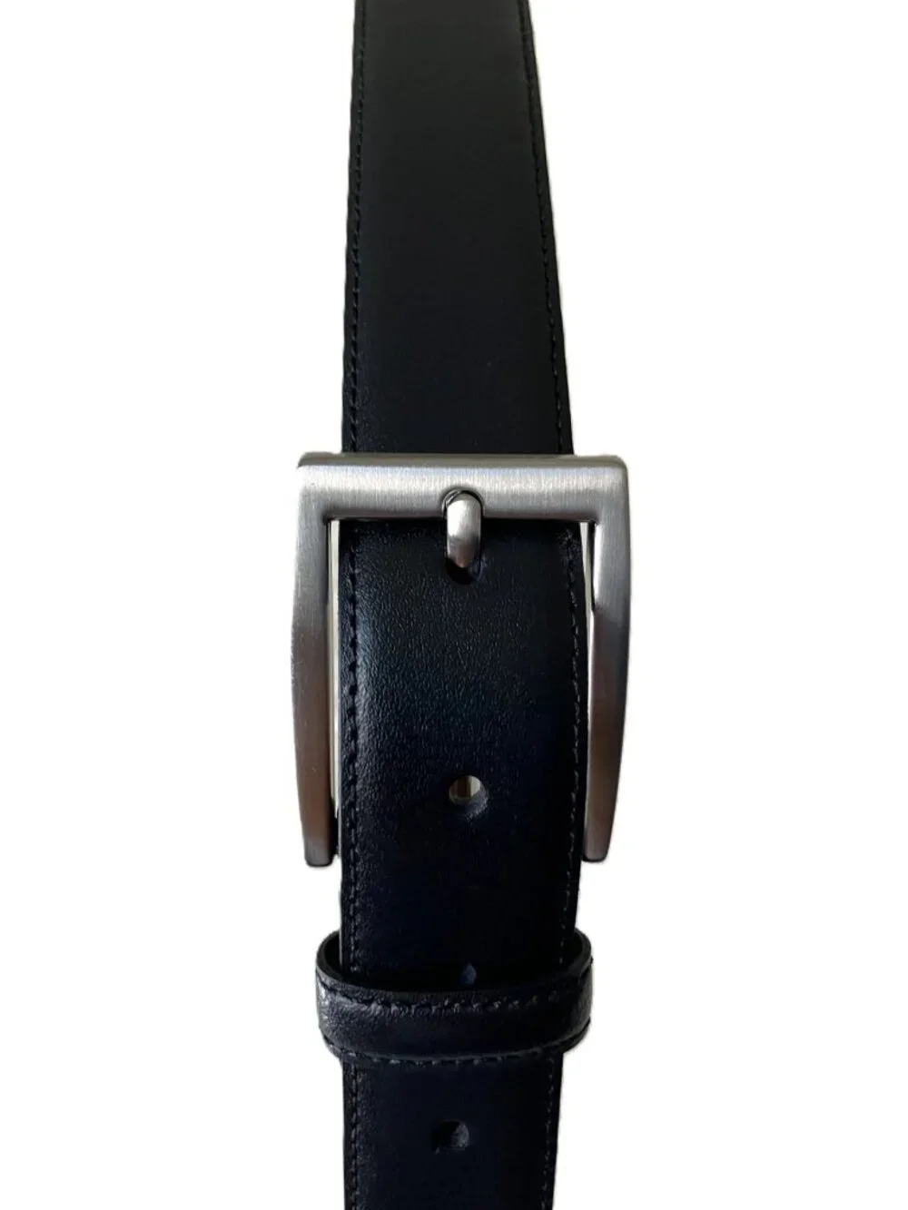 Brooks Brothers Men’s Black Leather Dress Belt Size 36 Silver Buckle USA Made